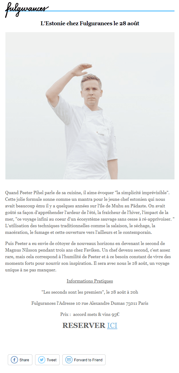 Mettez en avant votre événementiel dans votre newsletter Newsletter restaurant pour un événement