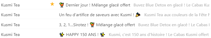 Des objets d'email de Kusmi Tea Emoji emailing : illustration d'utilisation par Kusmi Tea